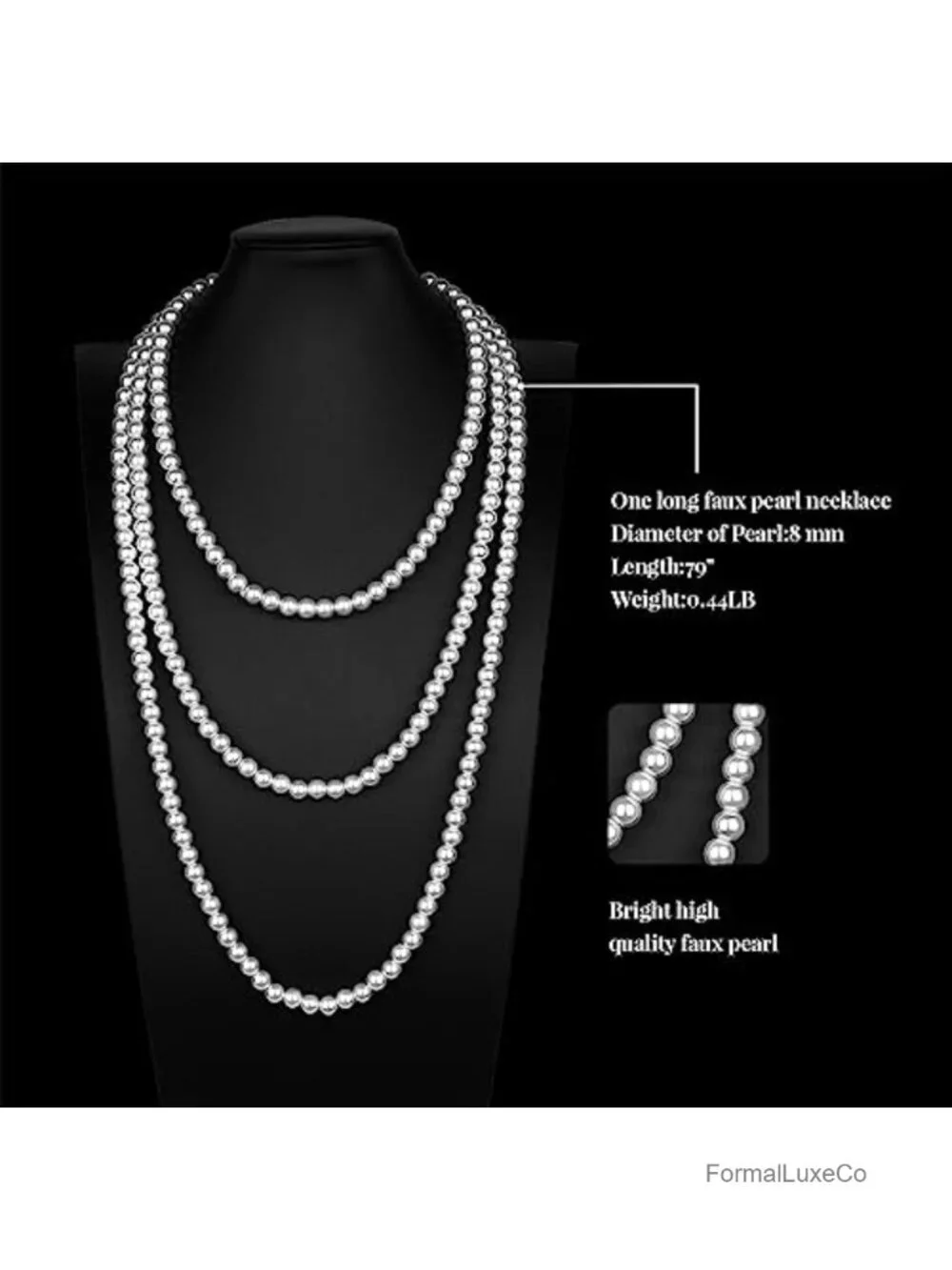 Vintage Art Deco Flapper Jewelry Set Pearl Bracelet Earrings Necklace Bridal